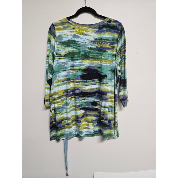 LOGO by Lori Goldstein Women's Multi-color Abstract Watercolor Tunic Size XL - Picture 5 of 6